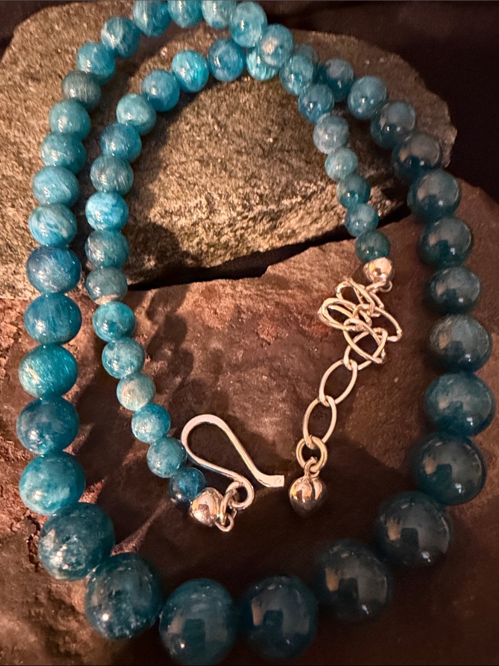 NWT Jay King Desert Rose Blue Apatite Necklace 18” Sterling (245)